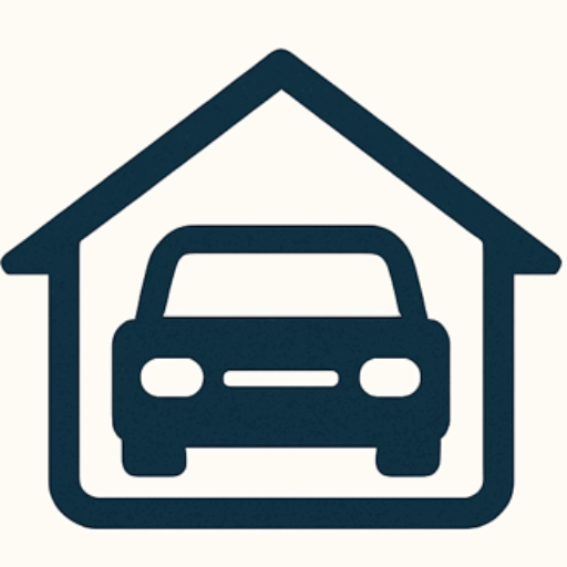 Icon von wirkaufenmobil.de – Auto im Haus-Symbol